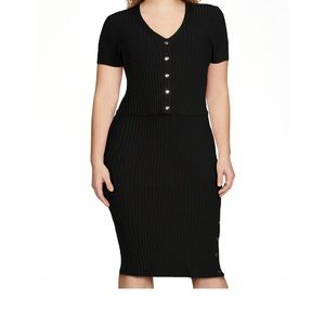 No Boundaries Juniors’ Snap Front Cardigan and Skirt Set, 2-Piece